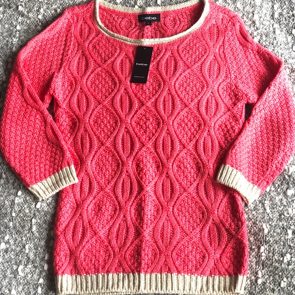 BNWT Bebe coral sweater